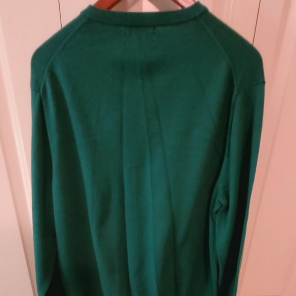 Lands' End Green Cotton V-Neck. Size XL.  EEUC. - Picture 5 of 5
